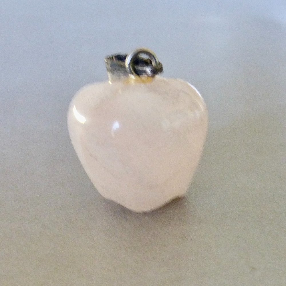 Sweet Tiny Pale Pink Glass Apple Pendant
